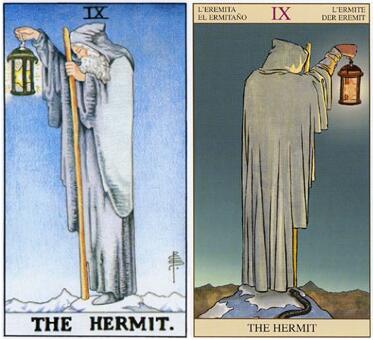 韦特塔罗牌9号牌隐士 The Hermit 对11号牌正义 Justice 的启示 华易算命网