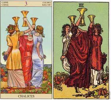 塔罗牌圣杯三正位正立牌面含义解析